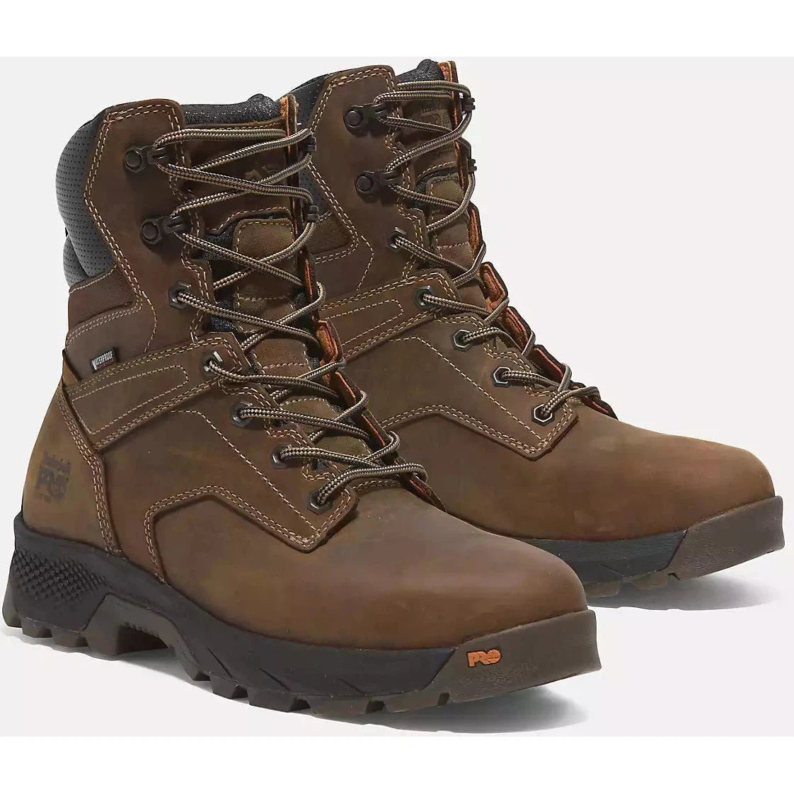 Timberland PRO Men's Titan EV 8" Soft Toe Waterproof Work Boot - Brown - TB0A66QQEM4 - Overlook Boots
