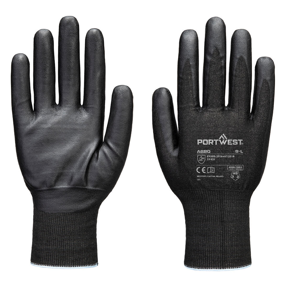 Portwest Cut F21 Nitrile Tungsten A9 Glove - Black - 12 Pack - A680 X-Small / Black - Overlook Boots
