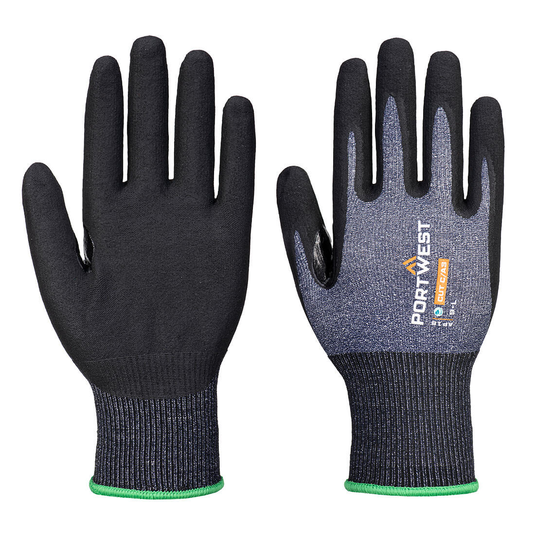Portwest SG Cut C15 Eco Nitrile Glove (Pk12) - Blue/Black - AP18 X-Small / Blue / Navy - Overlook Boots