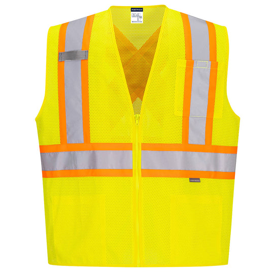 Portwest Hi-Vis X Back Contrast Vest - Yellow - 12 Pack - CA101 Small / Yellow - Overlook Boots