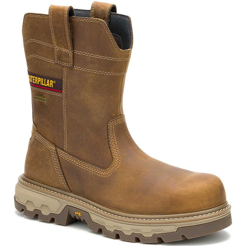Cat Men's Colorado Equip Composite Toe Waterproof Wellington Work Boot - Pyramid - P91755 7 / Medium / Brown - Overlook Boots