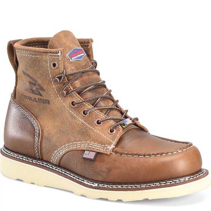 Carolina Men's Roughout Amp 6" Soft Toe USA Made Work Boot - Dark Brown - CA7068 8 / Medium / Brown - Overlook Boots