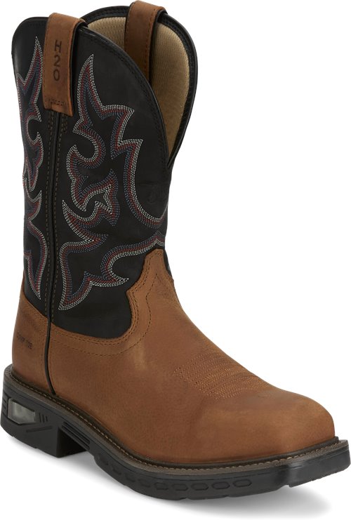 Justin Men's Rigman 11" Waterproof Composite Toe Work Boot - Black - CR4018 8 / Medium / Black - Overlook Boots