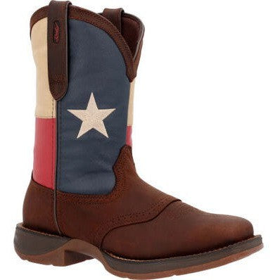 Durango Men's Rebel Texas Flag Soft Toe Western Classic Boot- Dark Brown- DB4446 - Overlook Boots