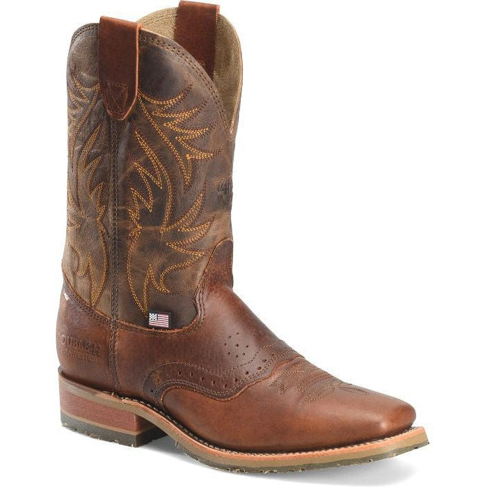 Double H Men's Feller 11" Square Toe Western Work Boot -Brown- DH4653 - Overlook Boots