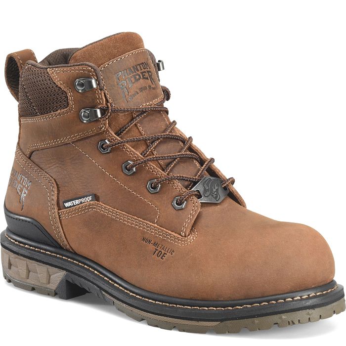 Phantom Rider Men's Piston 6" Comp Toe Waterproof Lacer Work Boot - Brown - PH5017 7.5 / Medium / Brown - Overlook Boots