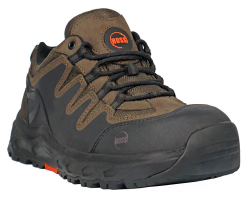 Hoss Men's Eric Lo Soft Toe Slip Resistant Work Shoe - Brown - 50230 7 / Extra Wide / Brown - Overlook Boots
