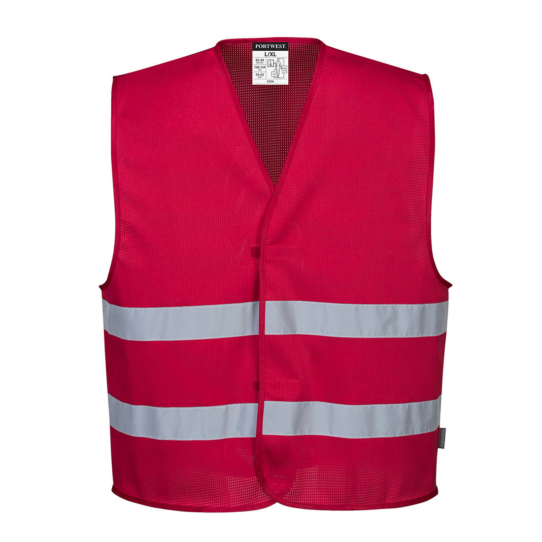 Portwest Iona Enhanced Mesh Vest - Red - 12 Pack - F374 Small/Medium / Red - Overlook Boots