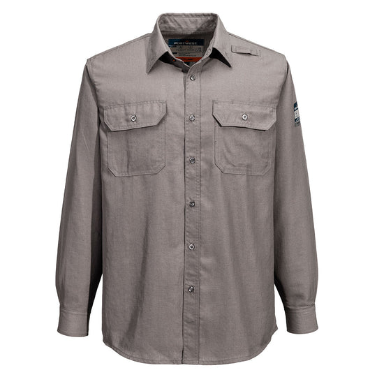 Portwest Portflame+ Work Camisa Ventilada, Resistente al Fuego (FR) - Gris - FR705