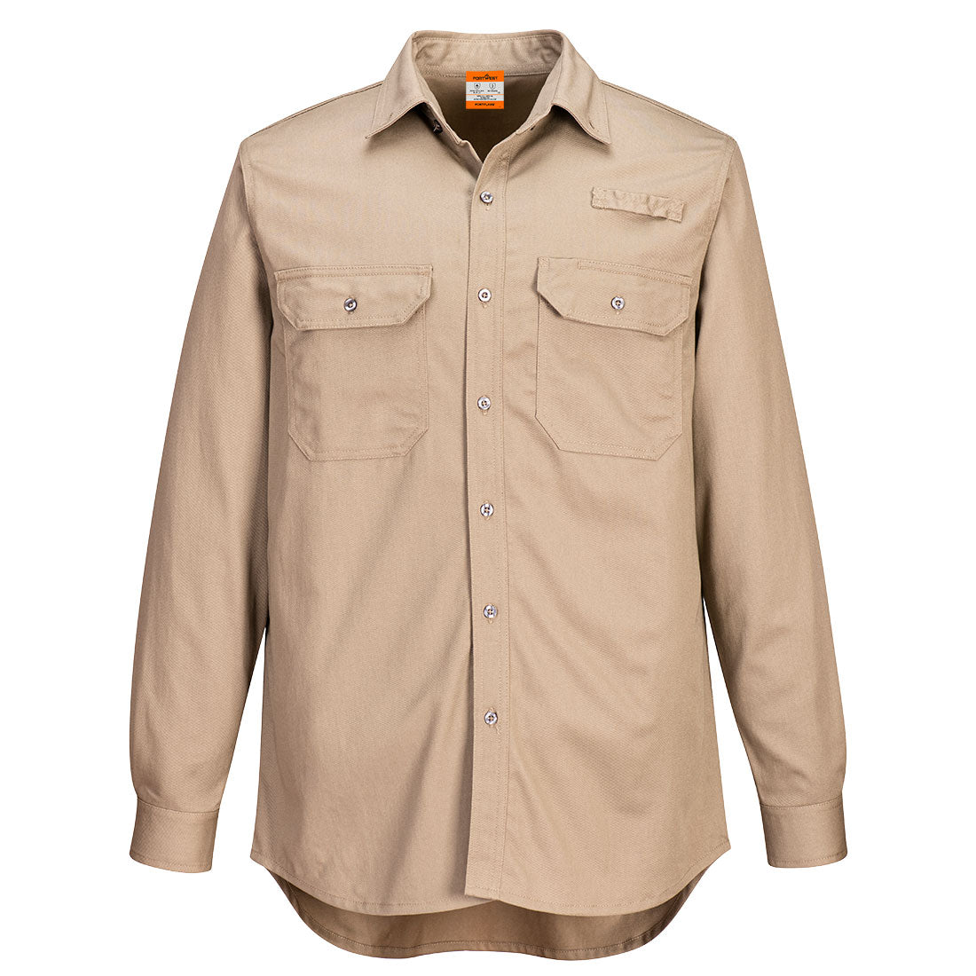 Portwest Portflame+ Work Vented FR Shirt - Khaki - FR705 Small / Brown - Overlook Boots