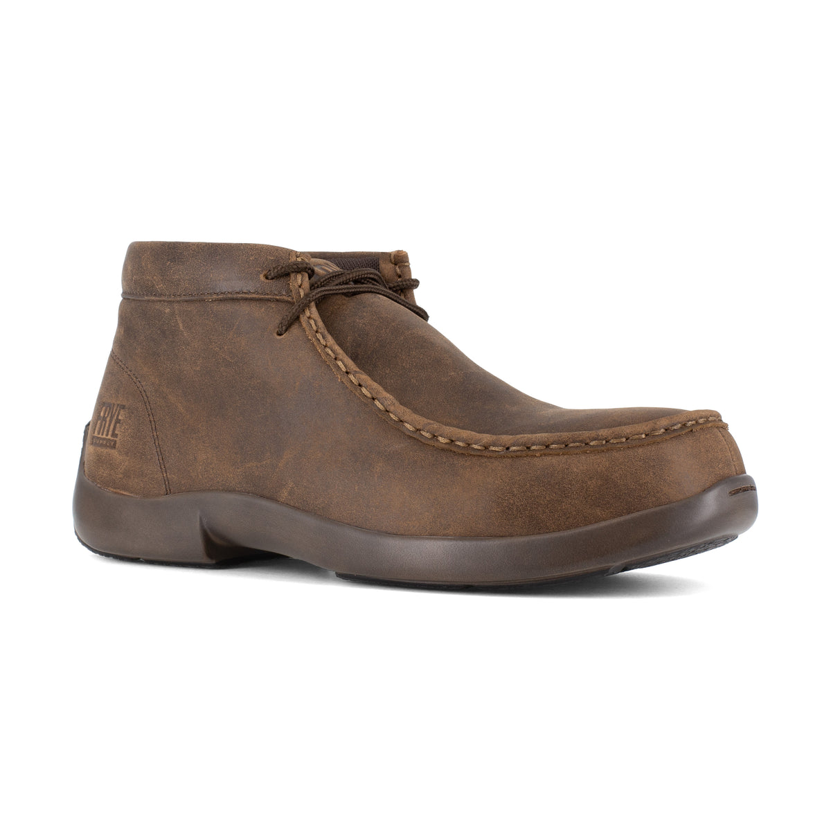 Frye Supply Men's Safety Crafted Utility Composite Toe Moccasin Work Shoe - Brown - FR40702 6 / Medium / Brown - Overlook Boots