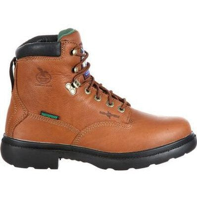 Georgia Men's Farm And Ranch 6" Soft Toe Waterproof Work Boot -Brown- G6503 7 / Medium / Brown - Overlook Boots