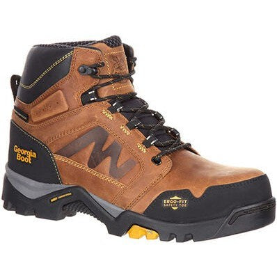 Georgia Men's Amplitude 6" Composite Toe Waterproof Work Boot - GB00129 8 / Medium / Brown - Overlook Boots