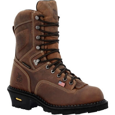 Georgia Men's Usa Logger 9" Waterproof Composite Toe Work Boot - Crazy Horse - GB00540 - Overlook Boots