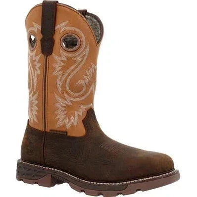 Georgia Men's Carbo Tec FLX 11" Alloy Toe Waterproof Western Work Boot- Brown- GB00672 7 / Medium / Brown - Overlook Boots