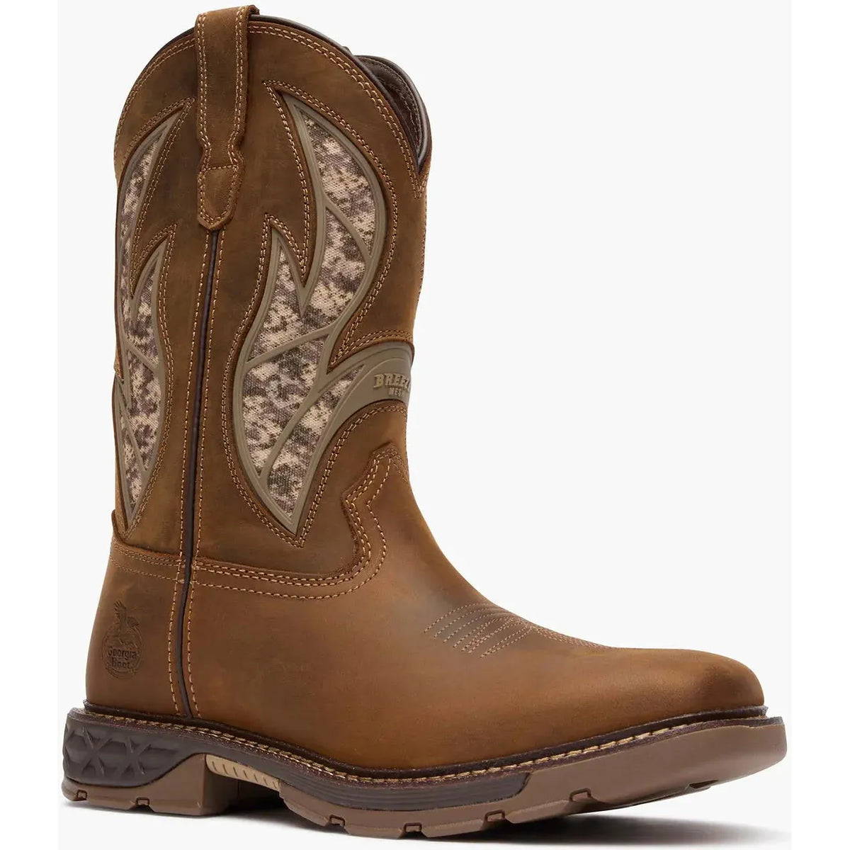 Georgia Men's Carbo-Tec FLX 11" Pull On Work Boot- Brown- GB00734 7 / Medium / Brown - Overlook Boots