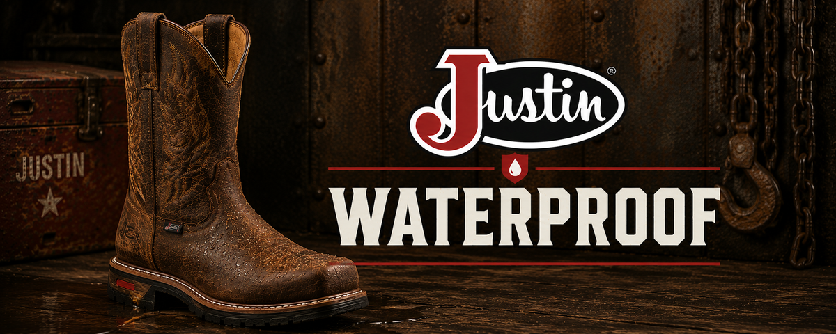 Justin Waterproof Work Boots designed for wet work conditions