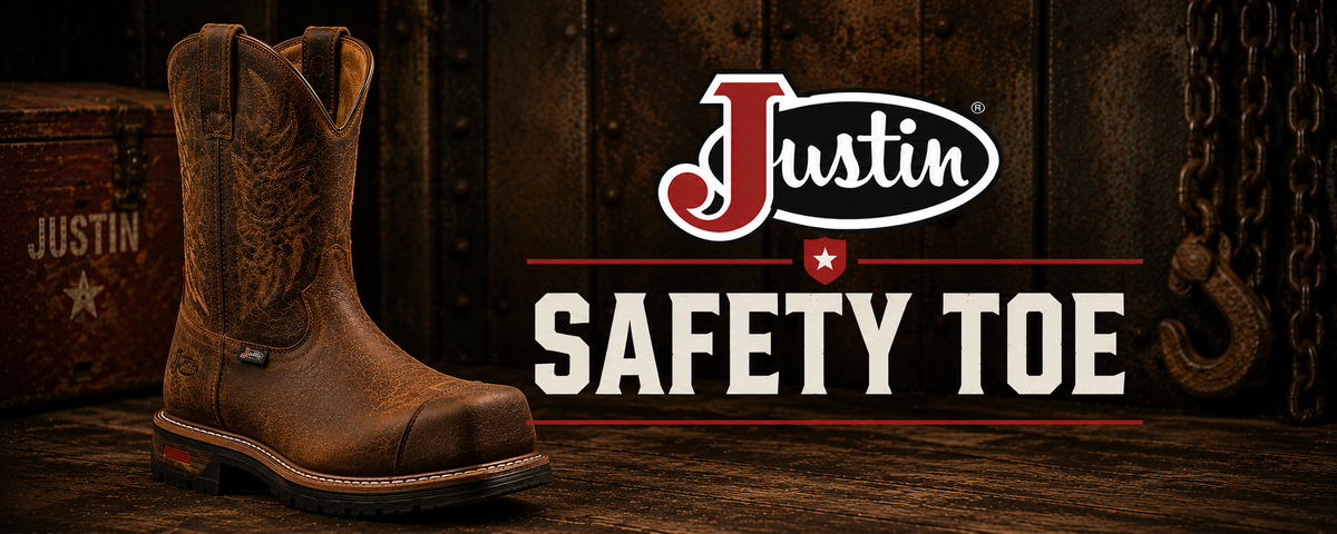 Justin Safety Toe Work Boots with protective toe caps