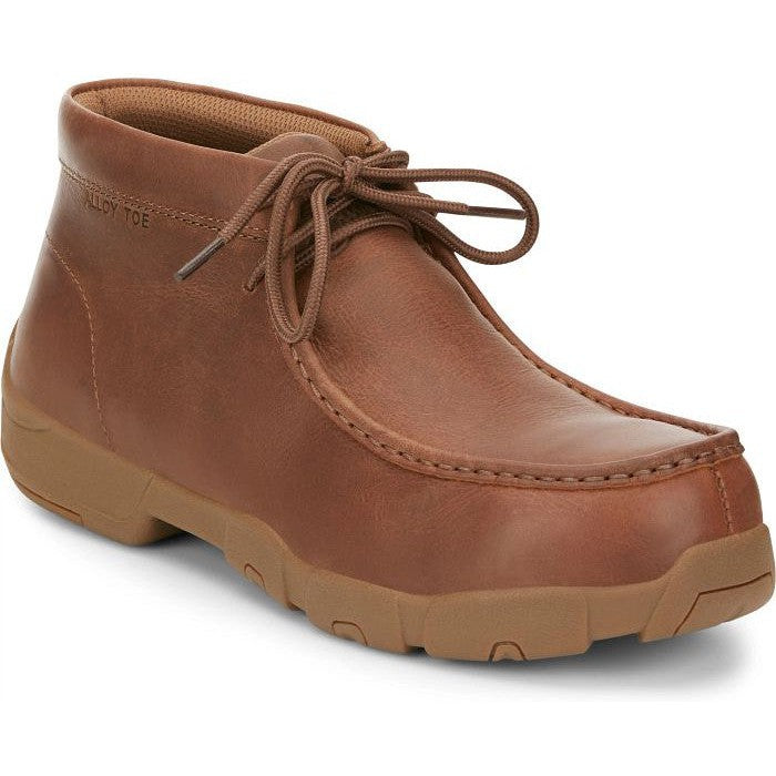 Justin Men's Cappie 4" Alloy Toe Slip Resistant Work Shoe - Brown - SE242 - Overlook Boots