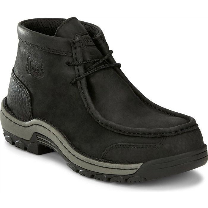 Justin Men's Crafton 4" Alloy Moc Toe Western Work Boot -Black- SE250 - Overlook Boots