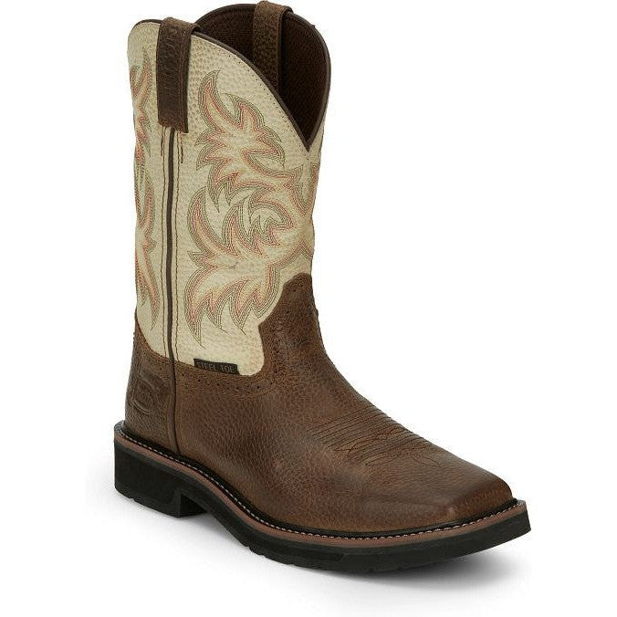 Justin Men's Driller 11" Steel Toe Slip Resistant Work Boot - Copper - SE4684 - Overlook Boots
