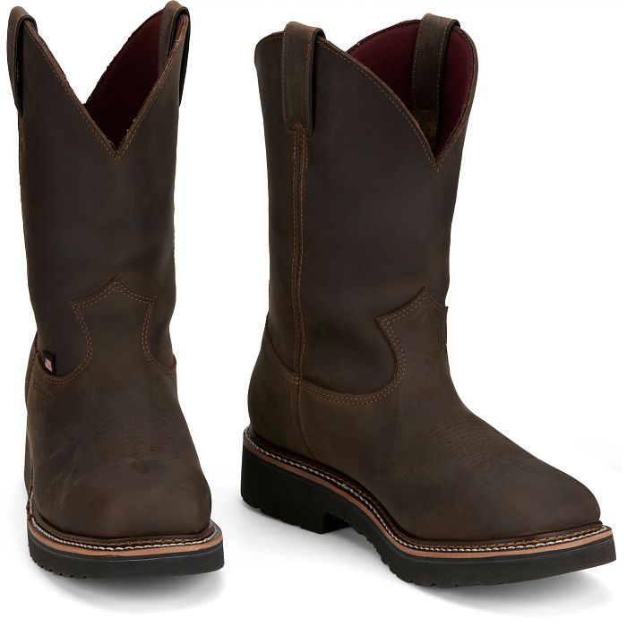 Justin Men's USA Made Billings 11" Steel Toe Waterproof Western Work Boot - HL4235 - Overlook Boots