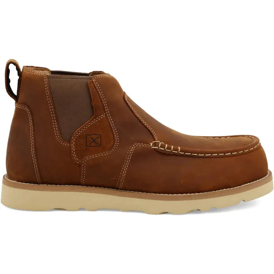 Twisted X Men's 4" Nano Composite Toe Chelsea Wedge Sole Work Boot - Brown - MCAN001 7 / Medium / Brown - Overlook Boots
