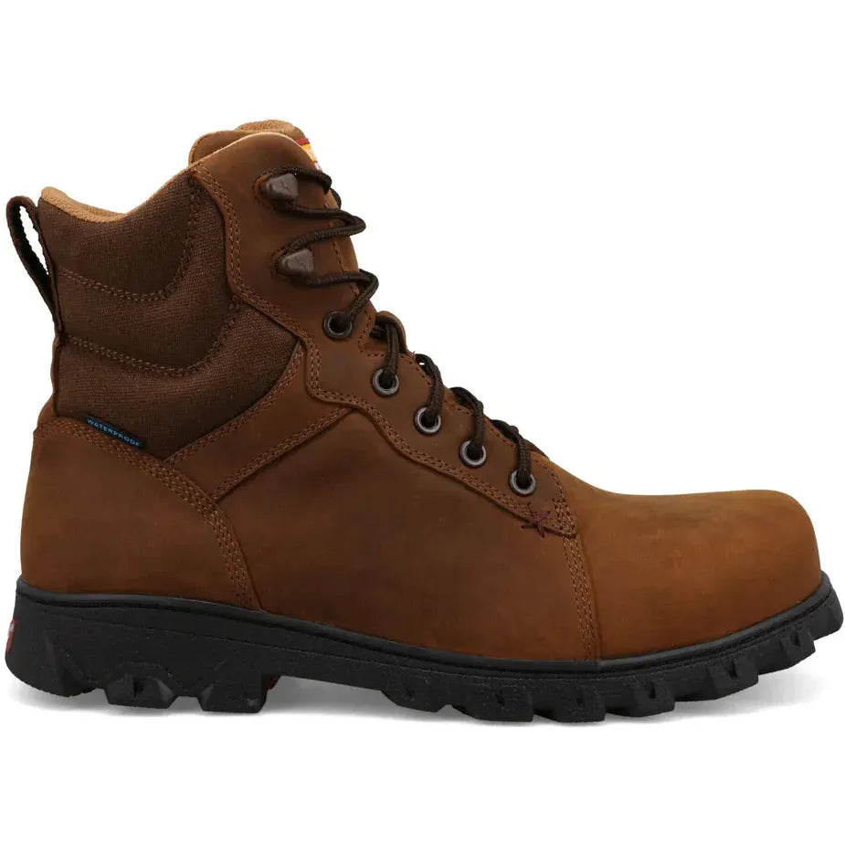 Twisted X Men's Classic 6" Nano Toe Lace Up Work Boot - Rustic Brown - MODNW01 - Overlook Boots