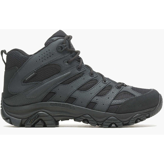 Merrell Work Men's Moab 3 Mid Tactical WP Hiking Boot -Black- J003911 - Overlook Boots