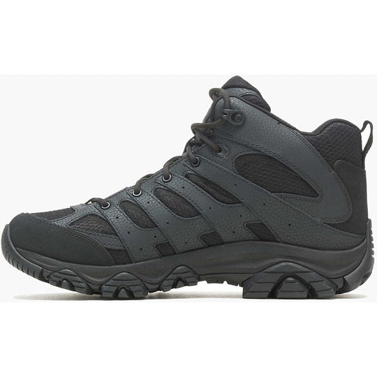 Merrell Work Men's Moab 3 Mid Tactical WP Hiking Boot -Black- J003911 - Overlook Boots