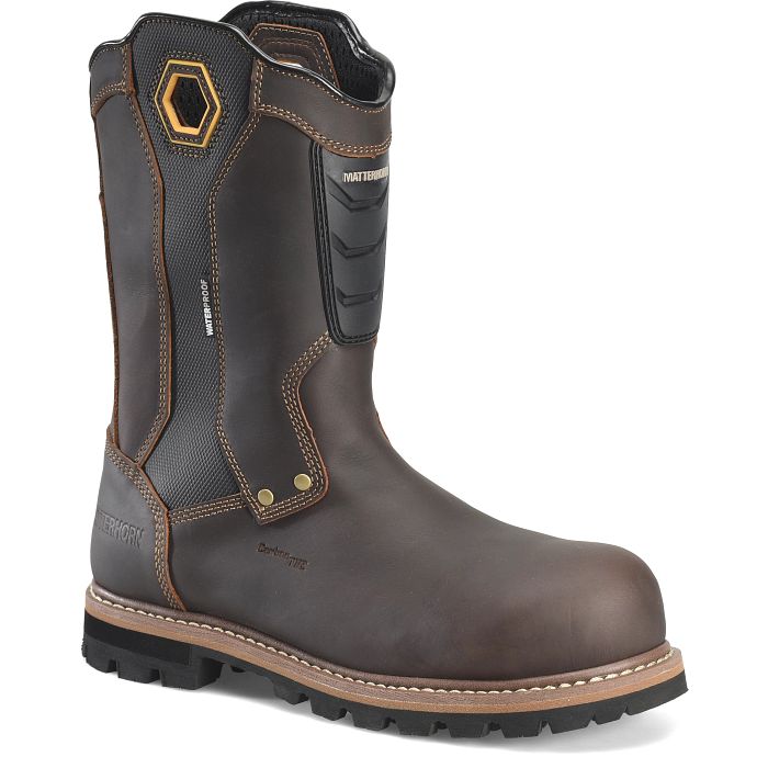 Matterhorn Men's I-Beam 10" Carbon Toe Waterproof Wellington Work Boot - Brown - MT2552 8 / Medium / Brown - Overlook Boots
