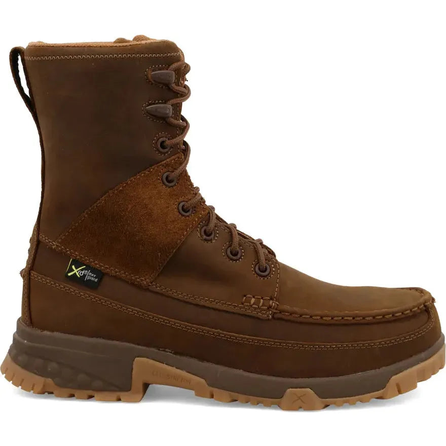 Twisted X Men's CellStretch 8" Composite Toe Lace Up Work Boot - Distressed Saddle - MXCCM01 7 / Medium / Brown - Overlook Boots