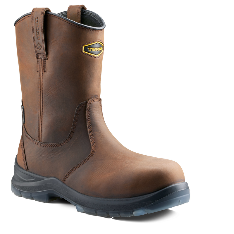 Terra Men's Murphy Composite Toe Waterproof Safety Wellington Work Boot - Brown - 1283DB 3 / Wide / Brown - Overlook Boots