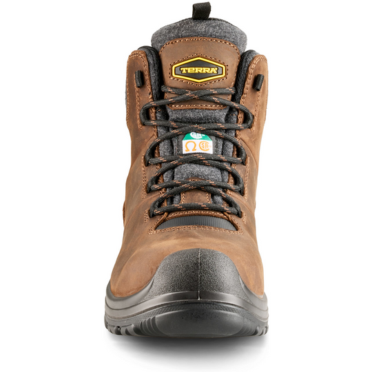 Terra Women's Terra Findlay 6" Comp Toe Waterproof Safety Work Boot- Brown- 1319DB - Overlook Boots