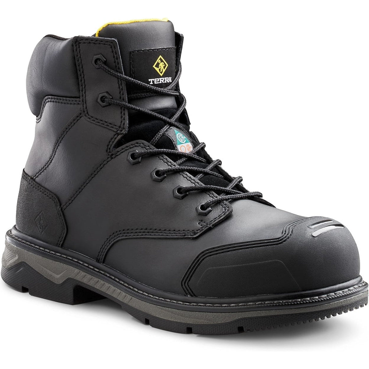 Terra Men's Patton 6" Alloy Toe Waterproof Safety Work Boot -Black- 4NS6BK 3 / Medium / Black - Overlook Boots