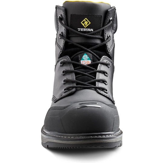 Terra Men's Patton 6" Alloy Toe Waterproof Safety Work Boot -Black- 4NS6BK - Overlook Boots