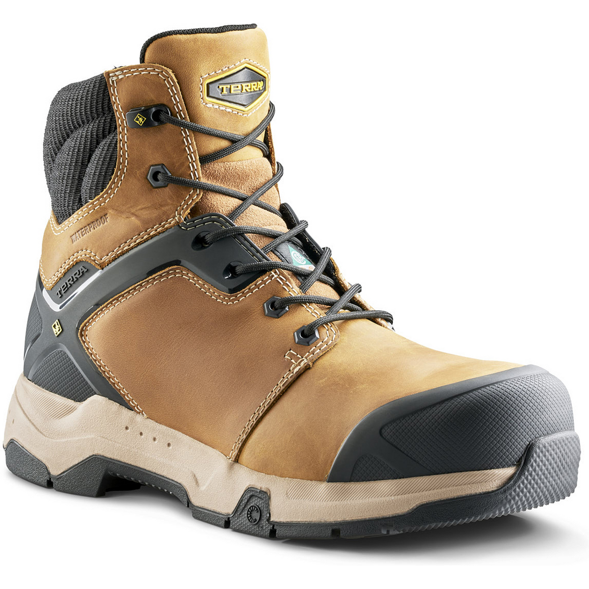 Terra Men's Carbine 6" Composite Toe Waterproof Safety Work Boot -Wheat- 8395WT 7 / Medium / Tan - Overlook Boots