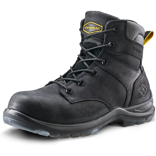 Terra Men's Byrne 6" Composite Toe Waterproof Safety Work Boot- Black- 839BBK - Overlook Boots