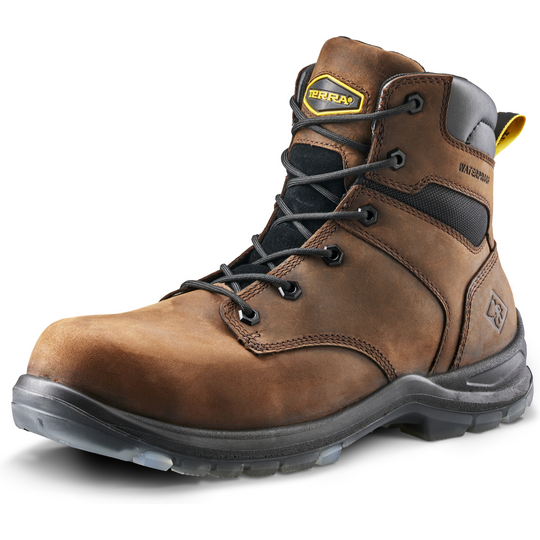 Terra Men's Byrne 6" Composite Toe Waterproof Safety Work Boot- Brown- 839BDB - Overlook Boots