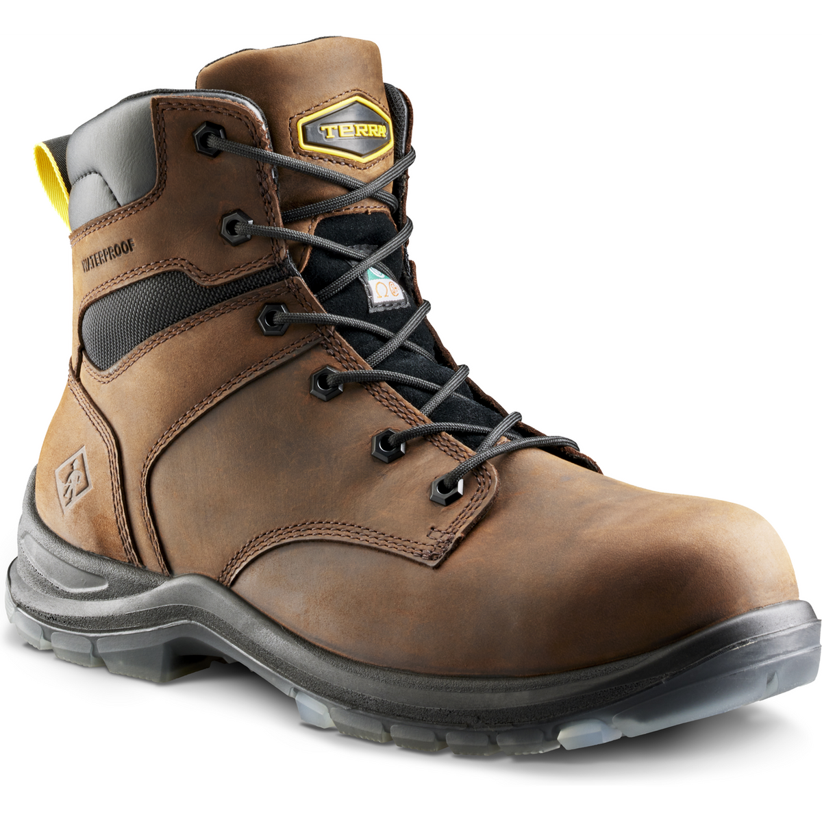Terra Men's Byrne 6" Composite Toe Waterproof Safety Work Boot- Brown- 839BDB 3 / Wide / Brown - Overlook Boots