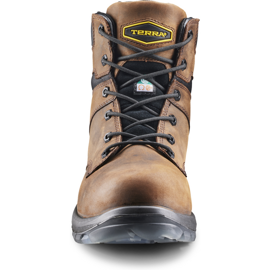 Terra Men's Byrne 6" Composite Toe Waterproof Safety Work Boot- Brown- 839BDB - Overlook Boots