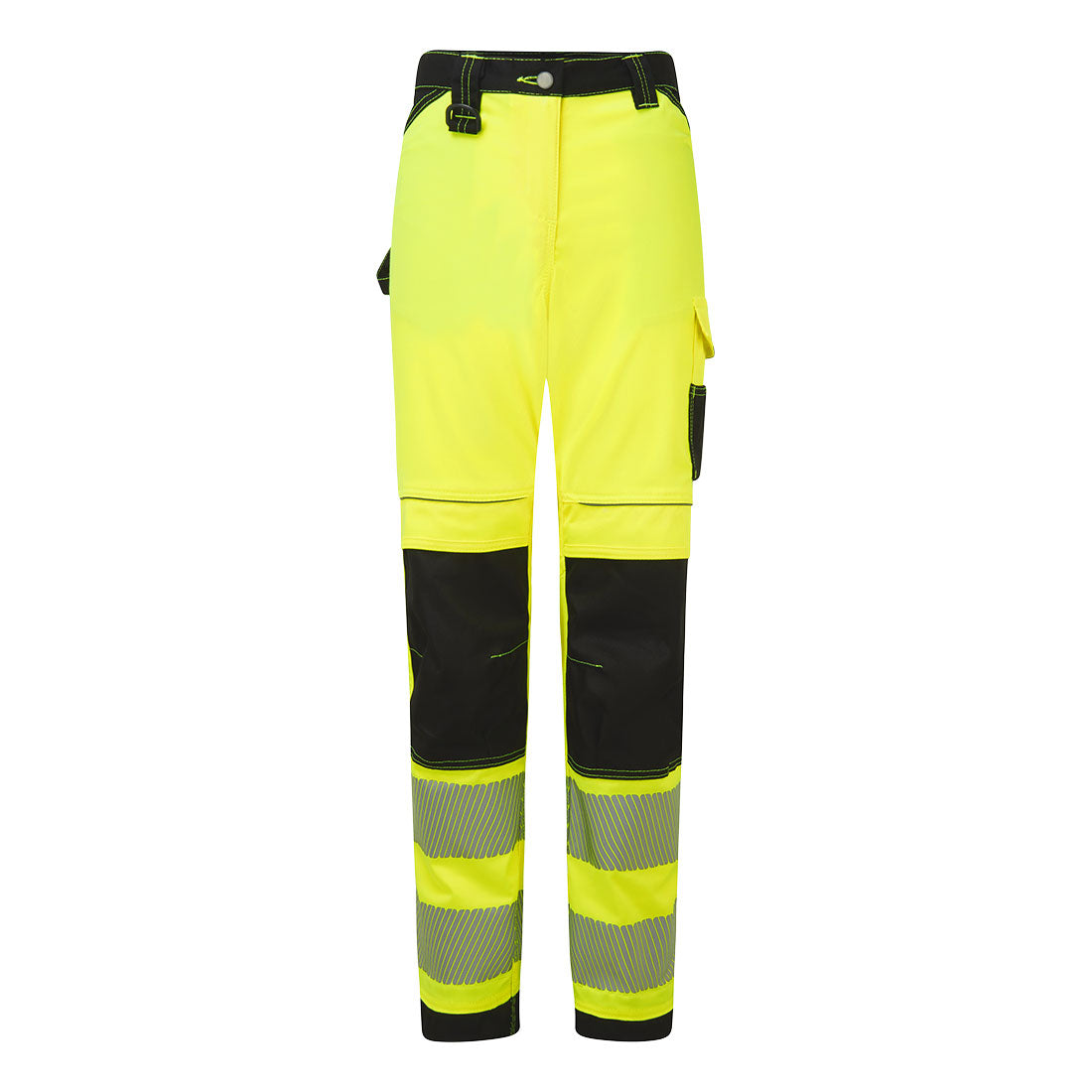 Portwest PW3 Hi-Vis Women's Stretch Work Pants - Yellow/Black - PW385 26 / Yellow - Overlook Boots