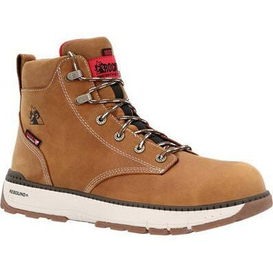 Rocky Men's Rebound 6" Composite Toe Waterproof Wedge Work Boot -Brown- RKK0451 - Overlook Boots