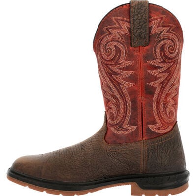 Rocky Men's Worksmart 11" Waterproof Composite Toe Western Work Boot -Brown- RKW0385 - Overlook Boots