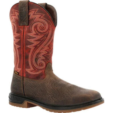 Rocky Men's Worksmart 11" Waterproof Composite Toe Western Work Boot -Brown- RKW0385 - Overlook Boots