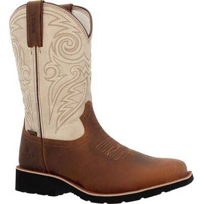 Rocky Men's Monocrepe 12" Soft Toe Waterproof Western Classic Boot- Brown- RKW0440 - Overlook Boots