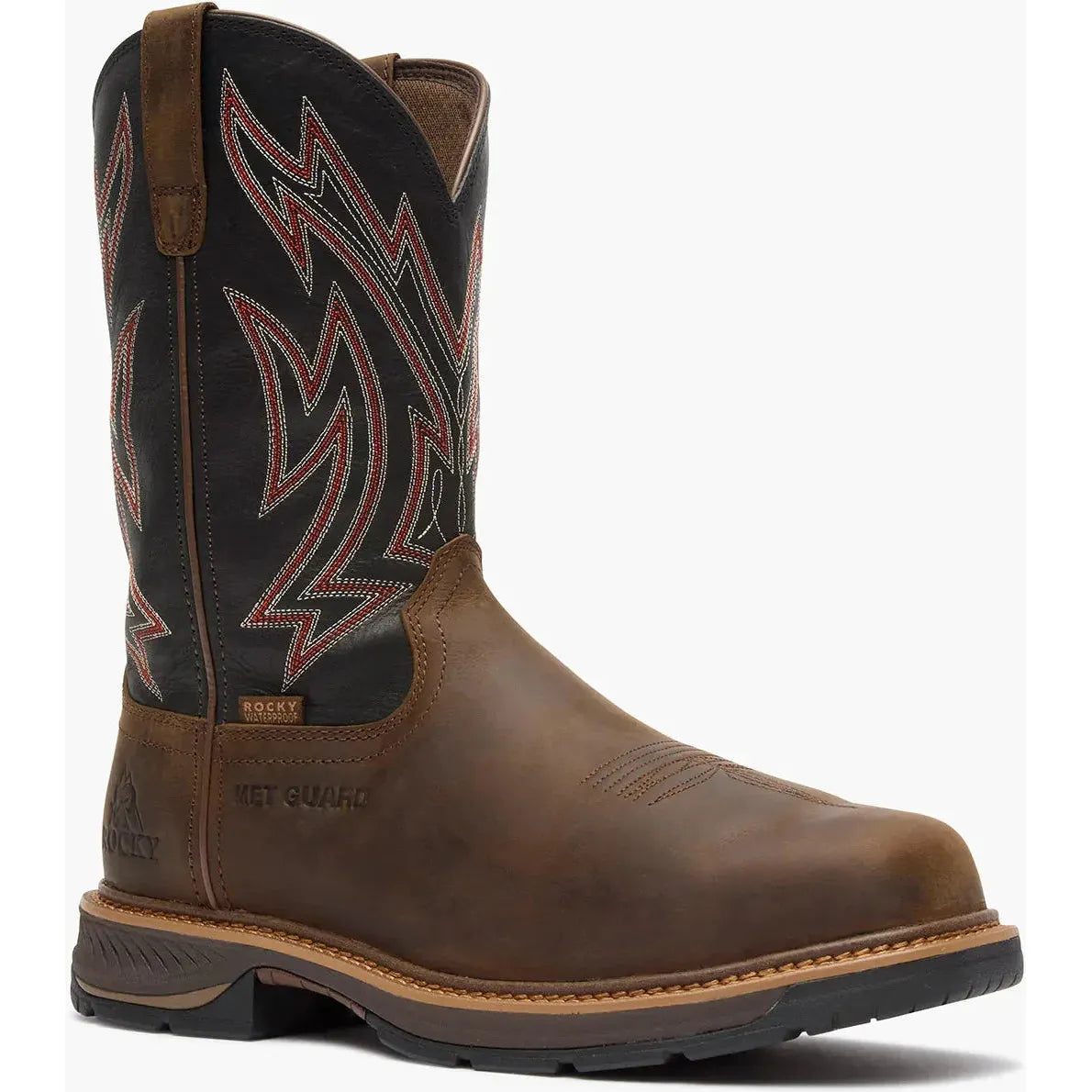Rocky Men's Ride Lte 11" Waterproof MET Guard Western Work Boot- Brown- RKW0477 7 / Medium / Brown - Overlook Boots