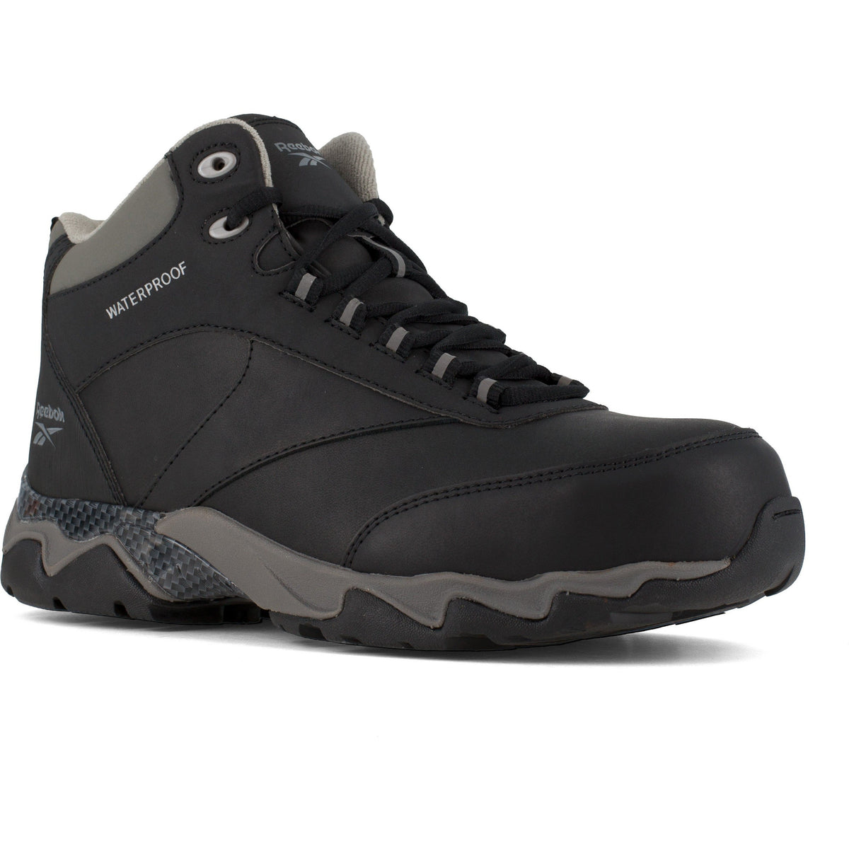Reebok Men's Beamer Composite Toe Waterproof Athletic Work Boot- Black- RB1068 6 / Medium / Black - Overlook Boots