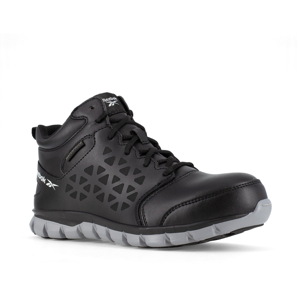 Reebok Men's Sublite Cushion Composite Toe Waterproof Athletic Work Shoe - Black - RB4144 4 / Medium / Black - Overlook Boots