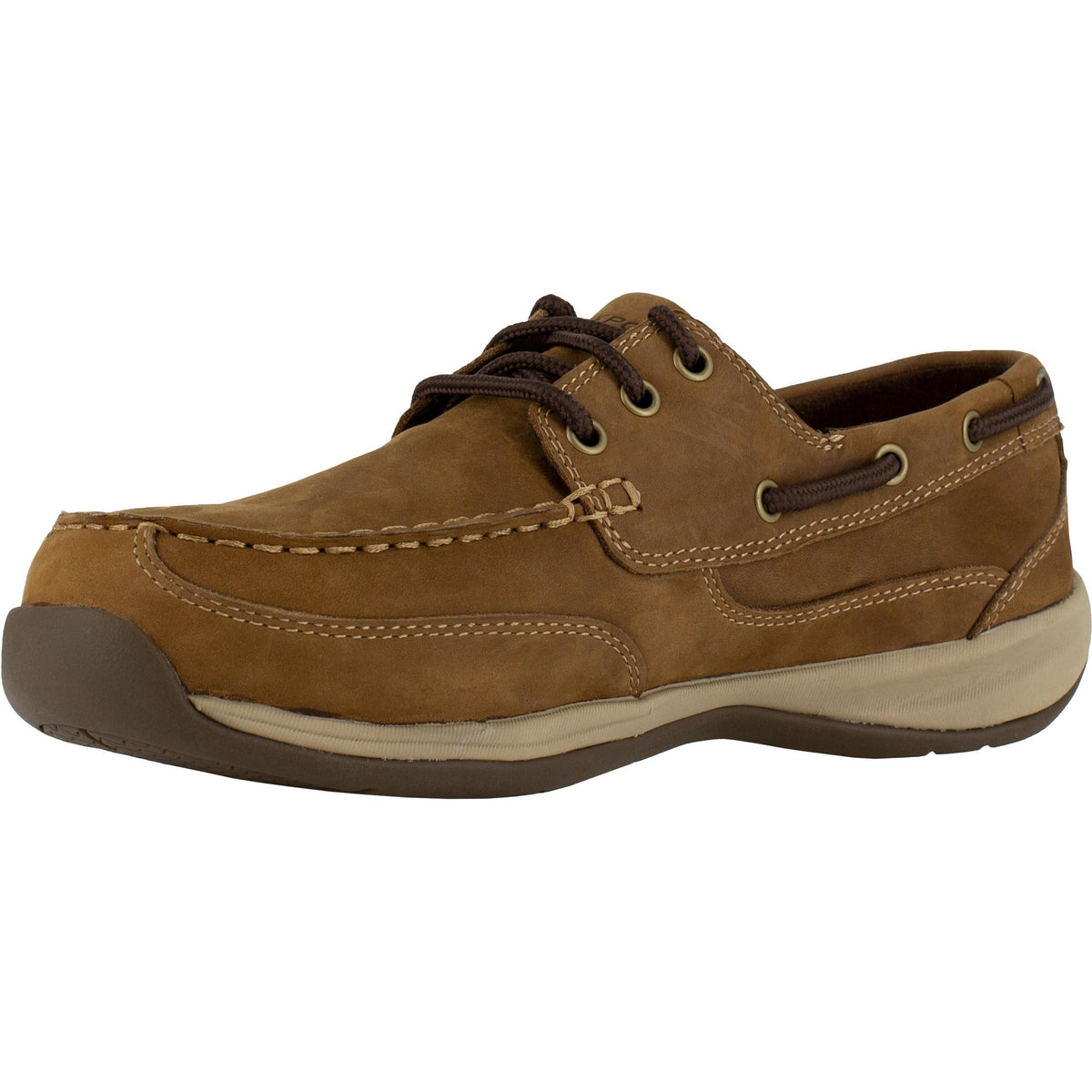 Rockport Women's Sailing Club Steel Toe Three Eye Boat Shoe - Brown - RK676 - Overlook Boots